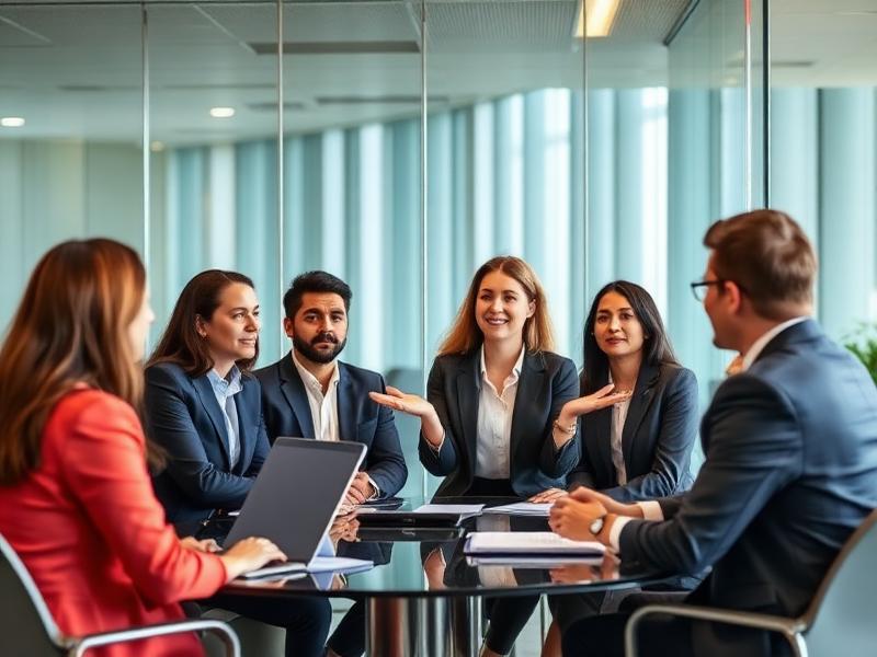 Profissional em reunião internacional de trabalho